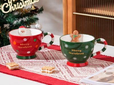 Breakfast Cup Christmas Mug Foreign Trade Cup Cartoon Ceramic Cup Christmas Gift Creative Coffee Cup
