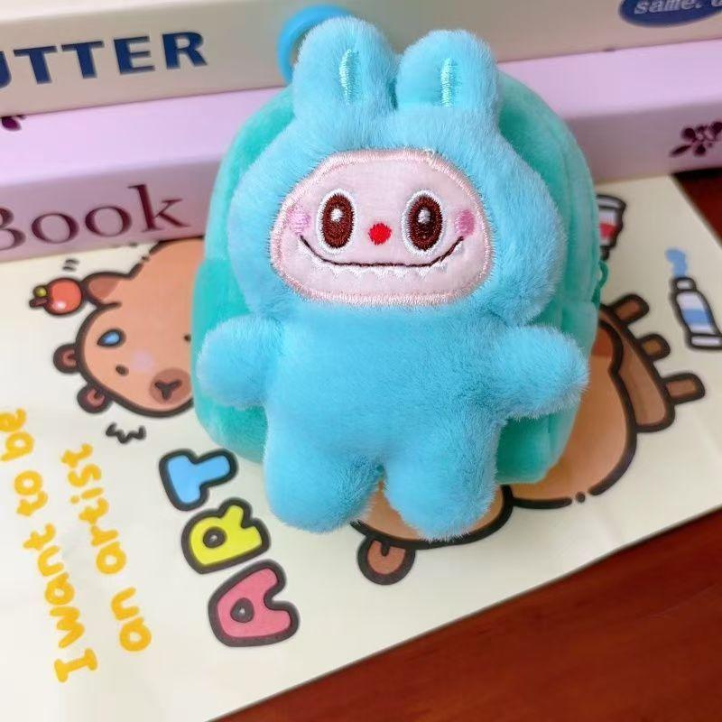 Nuovo Portamonete Labubu di Peluche, Cordoncino Intrecciato di Peluche, Portachiavi, Portafoglio Zero Cartone Animato, Ciondolo Carino per Zaino, Borsa Casual Portatile, Regalo