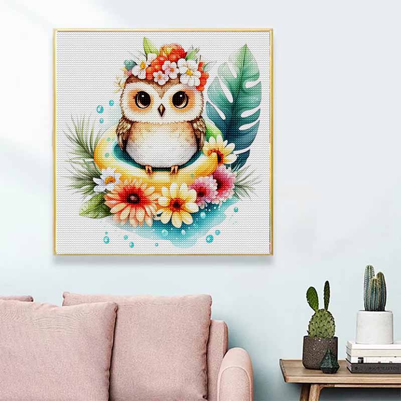 New Arrival 5D DIY Full Circle Diamond Painting "Lovely Owl" Embroidery Cross Stitch Home Decor Gift