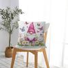 Adorable Gnome & Floral Garden Cushion Cover Car Throw Pillow Case For Sofa Car Christmas Gift