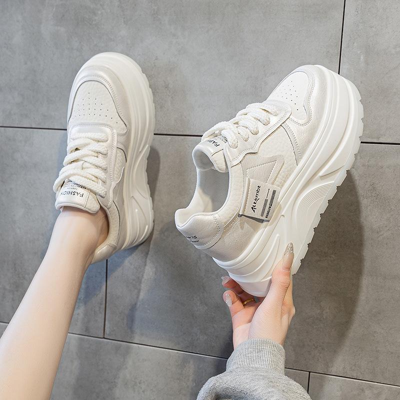 2025 Spring Little White Shoes Women's Thick Sole Heightening Small Size Heightening Sports Women's Shoes Casual Muffin Baseplate Shoes