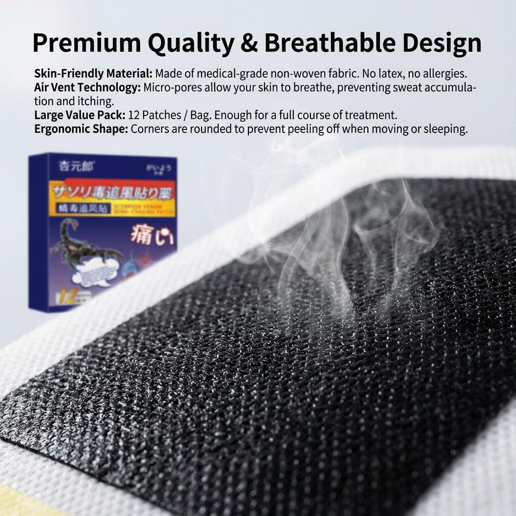 12Pcs Body Pain Relief Sticker Scorpion Venom Plaster for Back Waist Lumbar Neck Knee Joint Arthritis Pain Killer Patch