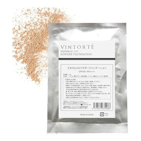 VINTORTE SPF50+ PA++++ UV Mineral Foundation Refill Mineral Foundation UV Base #Natural Beige v-uvmf-r-1