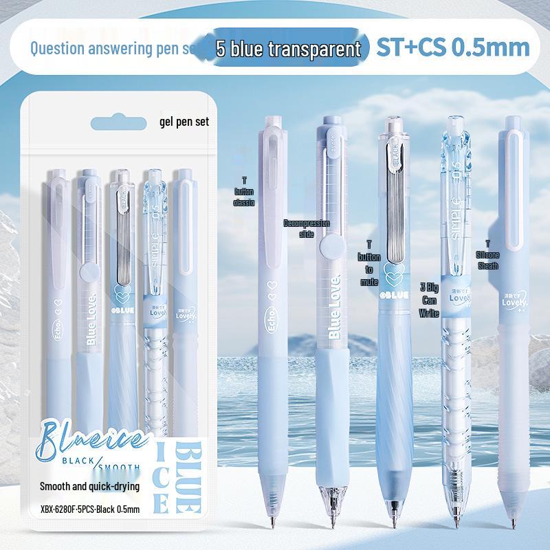 High-Capacity Transparent Practice Pen with Smooth, No-Leak Ink and Replaceable Refill, Designed for Students' Exams.