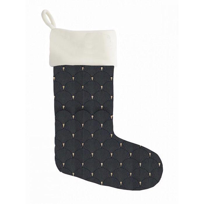 Chaussette de noël imprimée pur coton 44x35 cm ELEGANCE