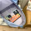 Women's Color Block Backpack Large Capacity School Bag College Cartoon Backpack