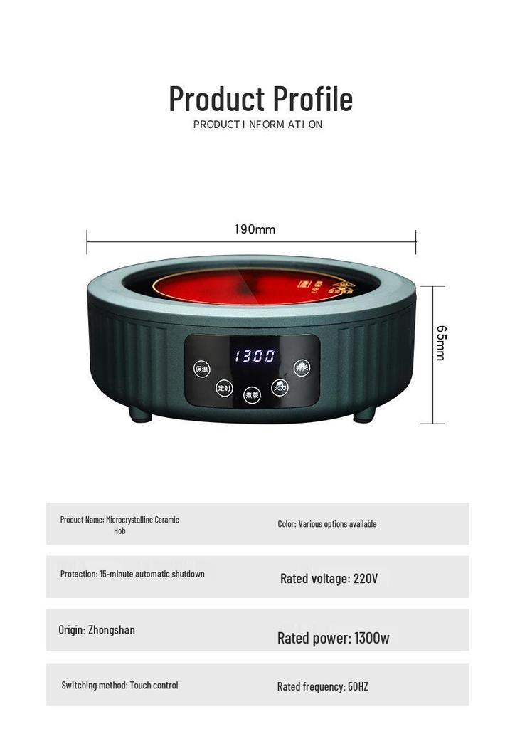 Smart Electric Ceramic Tea Stove with Timer & Heat Preservation for Brewing and Boiling