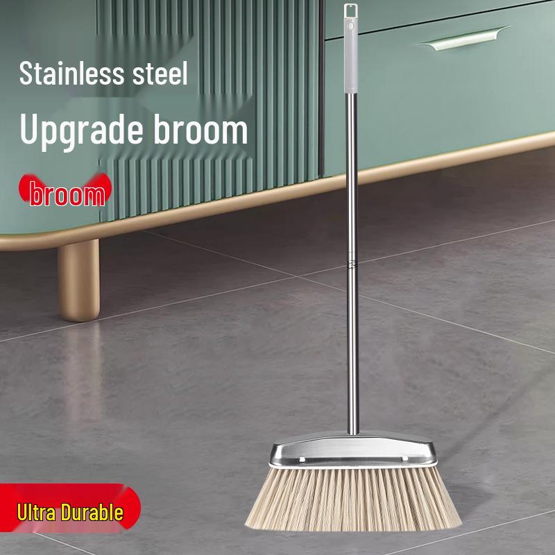 Stainless Steel Broom and Dustpan Set for Hair and Debris Sweeping Stainless Steel