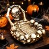 Gothic Jewelry Storage Skull Ashtray, Resin Spooky Tray, Realistic Bone Texture Functional Desk Organizer Candy Dish, for Home Bar Desktop Tabletop