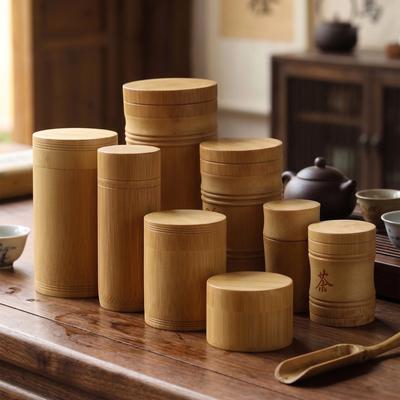 Bamboo Products Bamboo Tea Cans Straight Storage Tea Cans Tea Tubes Home Travel Portable Tea Gift Box Packaging