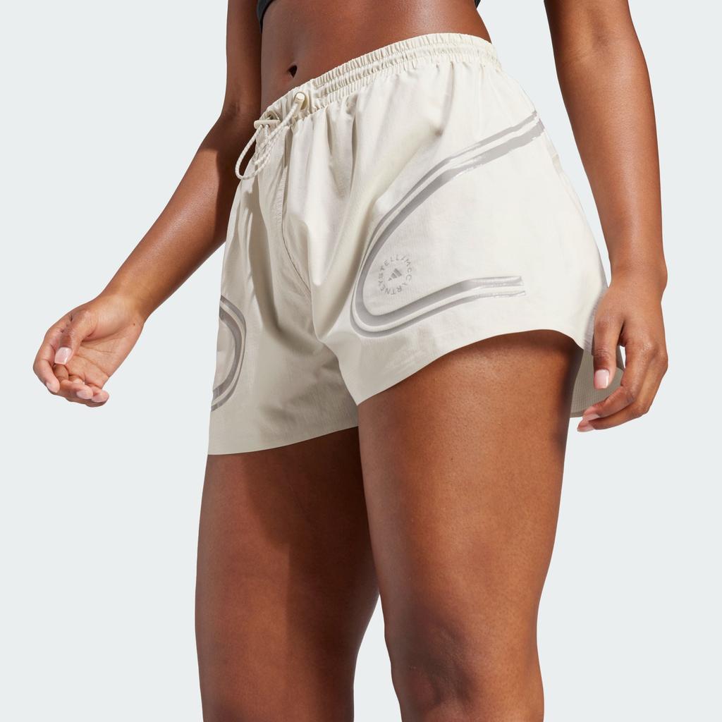 Adidas X Stella Mccartney SS23 Logo Elastic Waistband Shorts Women Bottoms Off-White II3239