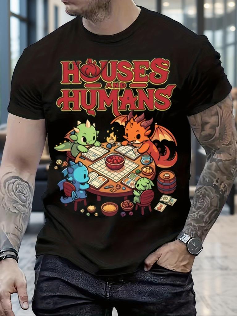 Unisex New Summer Shortsleeved Tshirt with Dragonwood Pattern Loose Roundneck Style Casual and Trendy Versatile and Comfortable