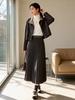 Fei Yuan Women's Elegant High-Waist Accordion Pleated Skirt - Autumn/Winter Style