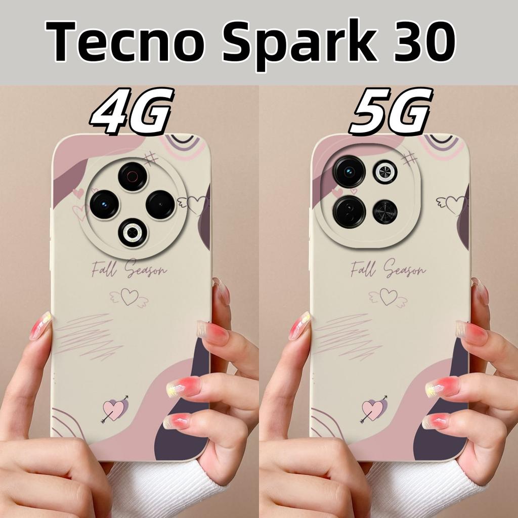 For Tecno Spark 30 Pro 30C Case Love Heart Back Cover For Tecno Spark 30C 4G 5G Full Protection Soft Liquid Silicone Phone Cases