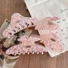 PVC Checkered Hair Clip Butterfly Cloud Shark Clip Fashion Pink Plaid Hair Claw  Girl