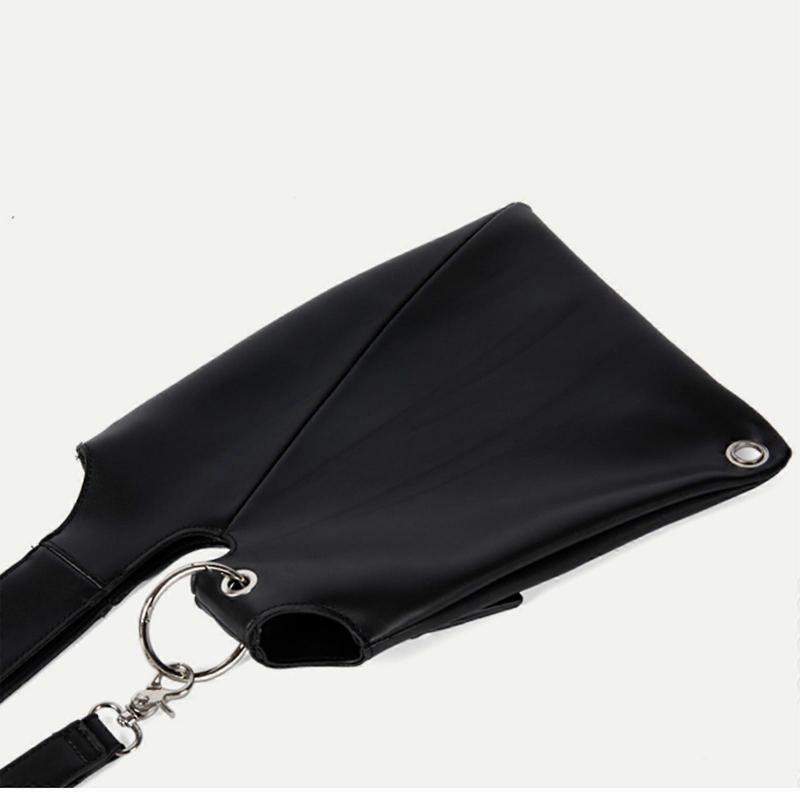 Women Chic Unconventional Single Strap Shoulder Bag Soft PU Leather Asymmetrical Crossbody Purse for Versatile Carrying  White