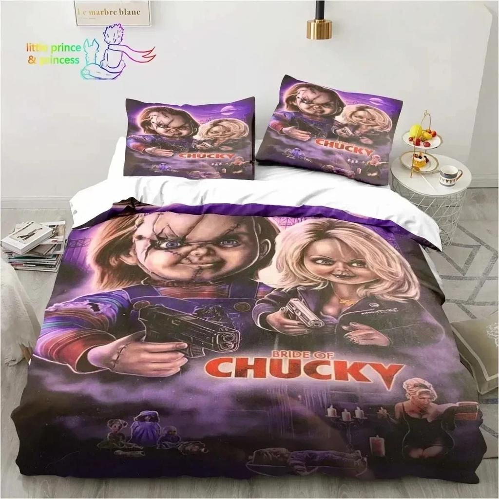Luxusní NOVÁ Postava z Hororového Filmu Chucky Povlak na Peřinu Sada Měkké Lůžko Pohodlné Studentská Kolej Domácí Dětské Povlečení Nejprodávanější