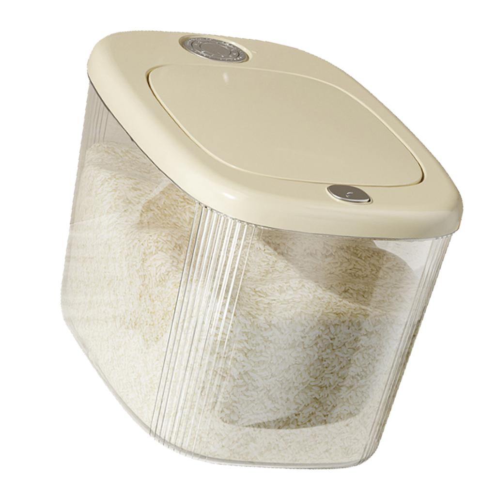 Rice Container Airtight Press Lid PP Large Capacity Rice Storage Bin for Home Use