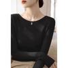 La Chapelle Women's Solid Long Sleeve Knit T-Shirt