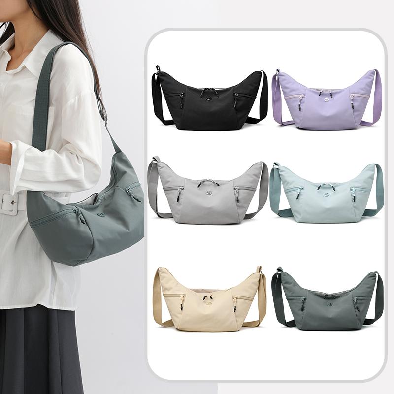 Women's Lightweight Nylon Hobo Bag - Crescent Crossbody Purse with Adjustable Strap (Water-Resistant for Work & Daily Use)