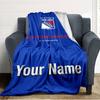 Name Custom New York Rangers Logo Print Flannel Blanket High Quality Warm Comfortable Cover for All Seasons Perfect for Gifts Home Decor