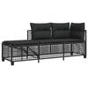 3 Piece Garden Corner Sofa Set with Cushions Black Poly Rattan
