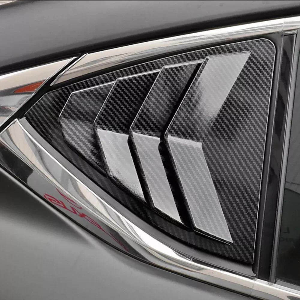 For Lexus ES250 ES350 ES300h 2019-2025 Car Rear Louver Window Side Shutter Cover Trim Sticker Vent Scoop ABS Carbon Fiber Auto