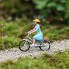 1:64 Scale Figures Micro Landscape Diorama Person On Bike Cyclist Figurine for DIY Crafters