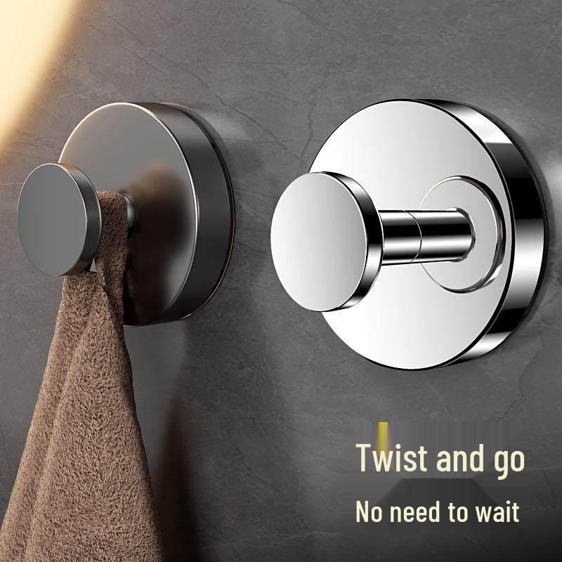 304 Stainless Steel Rotating Suction Cup Hook – Strong, No-Drill, Load-Bearing Hook for Kitchen, Bathroom, and Toilet.
