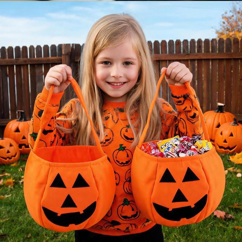 Fashionable Halloween Pumpkin Non-Woven Handbag - Personalized Candy Shopping Bag