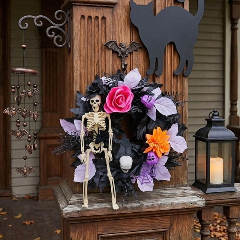 45 cm Seasonal Wreath for Door Wall Window or Porch Use with Dark Finish Round Shape and Entry Area Placement during Seasonal Change