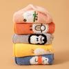 1Pc 25x25cm Coral Fleece Children's Soft Embroidered Face Towel Baby Small Square Drool  Hanging Super Absorbent