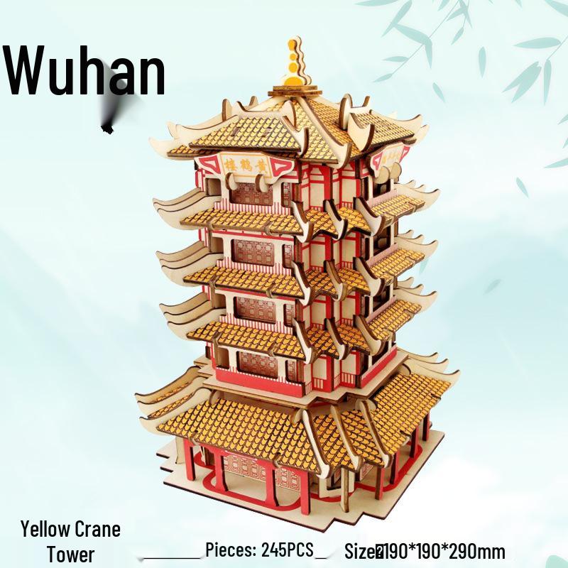 Wuhan Yangtze Bridge DIY Wooden 3D Puzzle Model