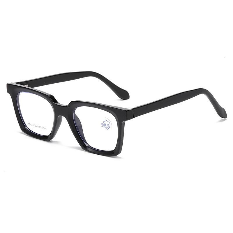 Cross Mirror Square Eyeframe Male Internet Celebrity Versatile Anti Blue Light Female Advanced Sensitivity TR90 Black Frame Can Be Paired With Myopia