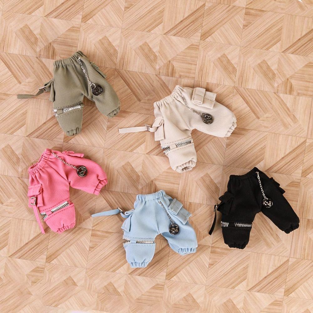 Chain Overalls Doll Cargo Pants With Pockets Obitsu 11 Clothes OB11 Trousers Doll Accessories