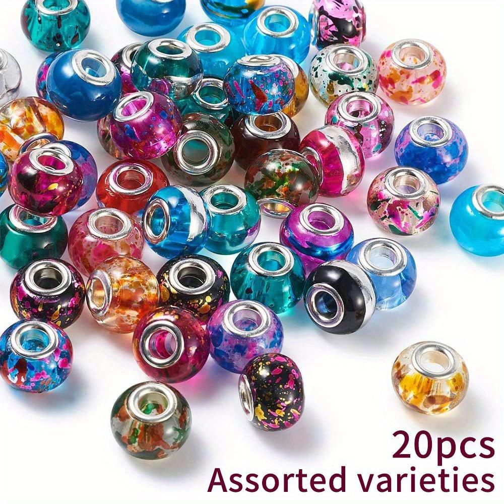 5/10/20 Stück Harzmaterial Perlen mit großem Loch, kreative Bastelperlen, dekorative Perlen, DIY-Armband, Halskette, Ohrringe, Schlüsselanhänger, Fußkette, Schmuckherstellung