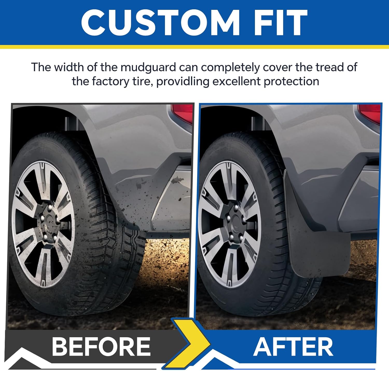 

Mud Flaps for 2007-2025 Trucks, Splash Guards Tire Protector, No Drilling Needed United States