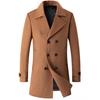 Men's Double-Breasted Wool Coat - Stylish, Cotton-Lined, Thick Mid-Length with Lapel Collar for Autumn/Winter 2025.