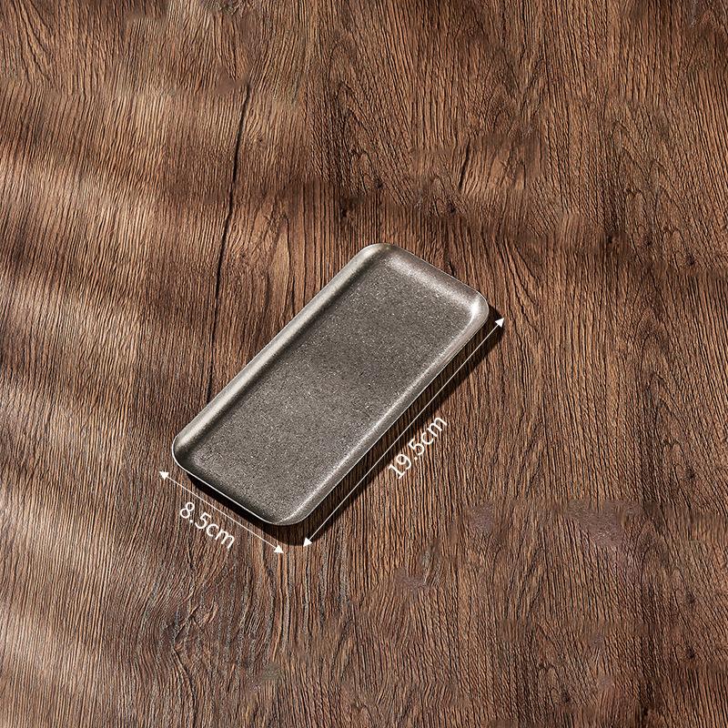 Steak Tray 304 Stainless Steel Antique Square Tray Creative Restaurant Display Dinner Plates Retro Style Dessert Barbecue Plate