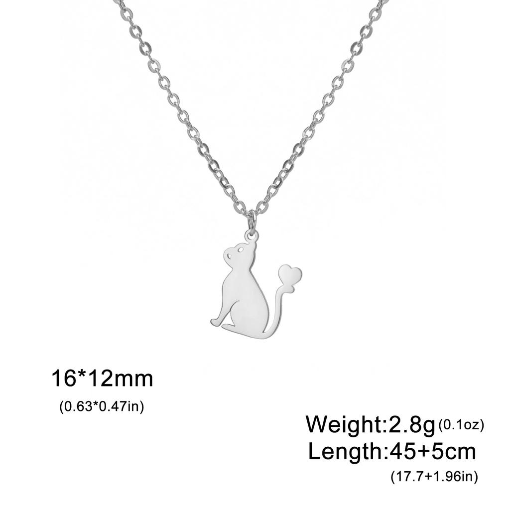 Squirrel Necklace for Women Animal Pendant Cute Charm Stainless Steel Jewelry on the Neck link Chain Accessories Birthday Gifts