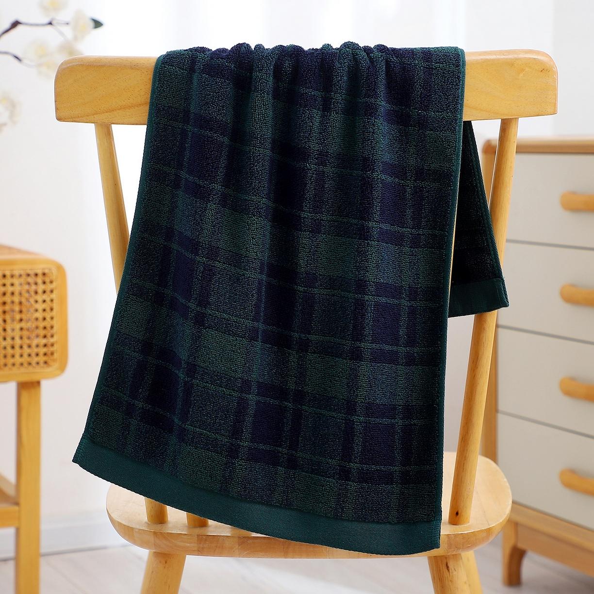 

Хлопковое клетчатое полотенце в японском стиле, полотенце для лица для ванной комнаты в британском стиле, супервпитывающее, для дома, для отеля 34X74 CM&1pc