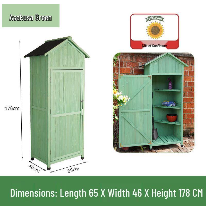 Outdoor Anti-Corrosion Solid Wood Garden Storage Cabinet with Sun Protection