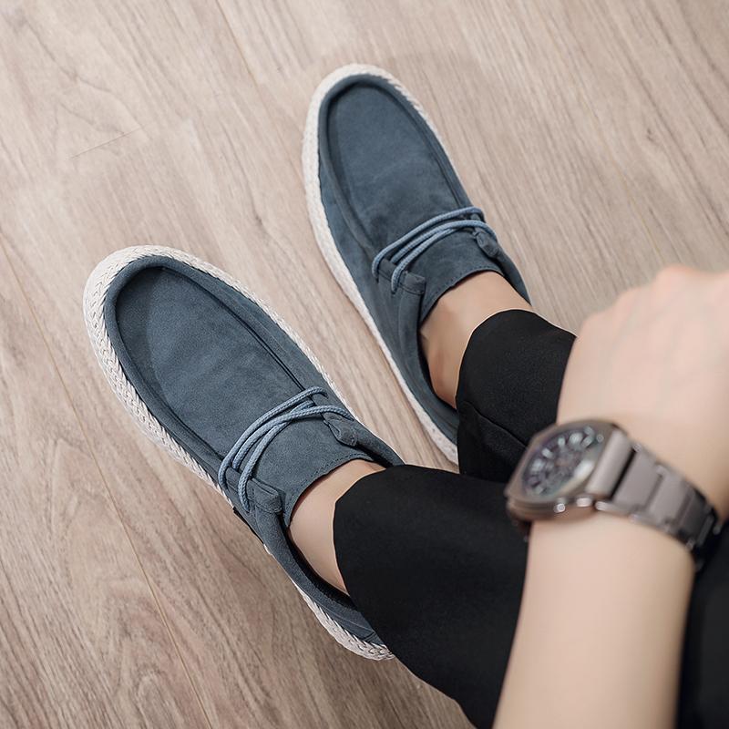 Fashion Fashion Mens Classic Retro Casual Shoes Lace Up Cow Suede Genuine Leather Mens Comfortable Driving Flats Men Outdoor Oxfords
