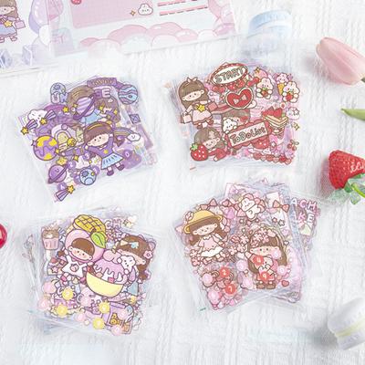 25 Teile/satz Sammelalbum Aufkleber Cartoon Mädchen Kaninchen Thema Selbst-klebstoff Wasserdicht PET Planer Journaling Aufkleber DIY Liefert