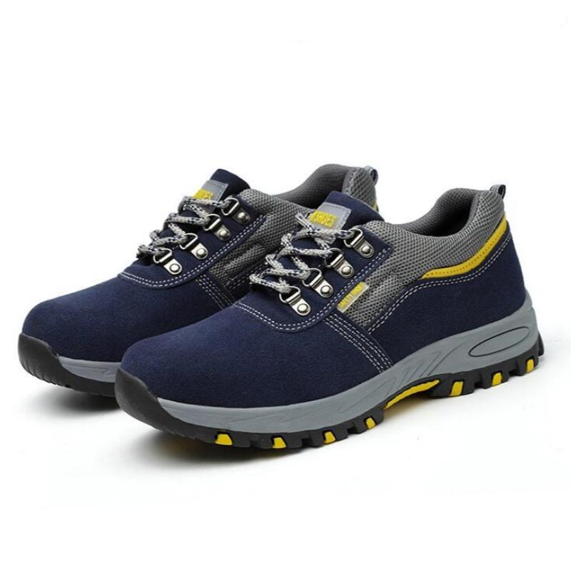 Mens Work leather Boot Safety Shoes Steel Toe Cap Puncture-Proof Work Sneakers Indestructible Work Shoes Men Shoes male kevlar