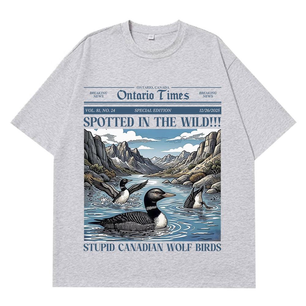 Heißer Rivalität Dummer Kanadischer Wolf Vogel Lustiges Meme T-Shirt Herren Damen Harajuku T-Shirts Kurzarm Locker Freizeit T-Shirts Oberteile