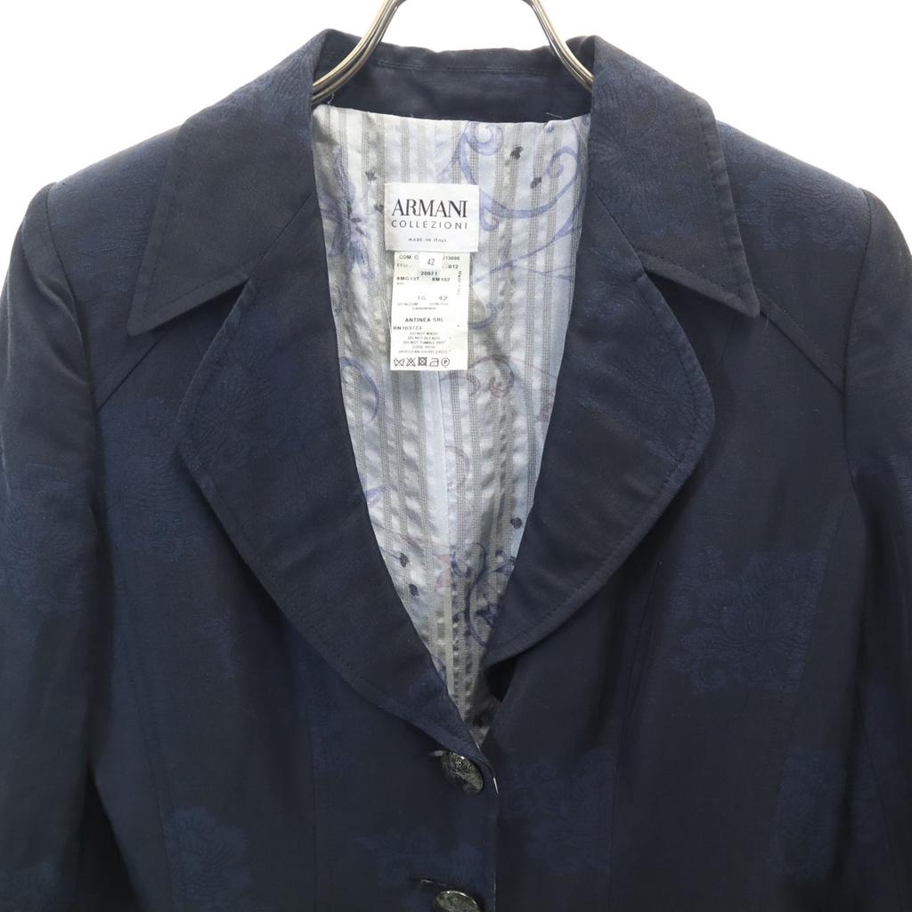 ARMANI COLLEZIONI made in Italy Floral tailored jacket 42 Navy Women Used
