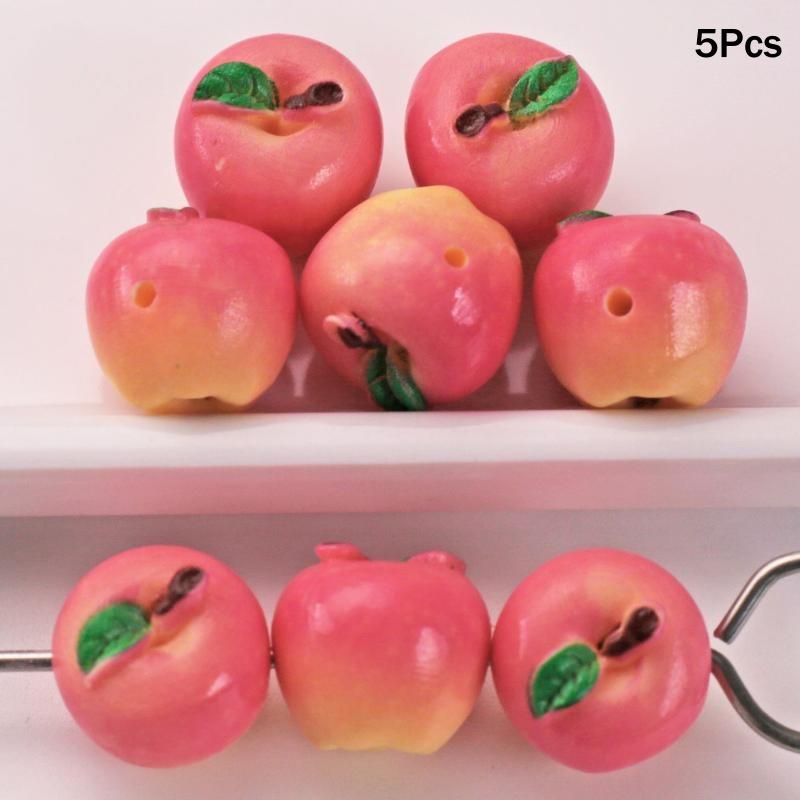 3D Simulated Fruit Resin Pendants 5Pcs Fun Fruit Charms for DIY Party Favors Earring Bracelet Jewelry Making Crafts