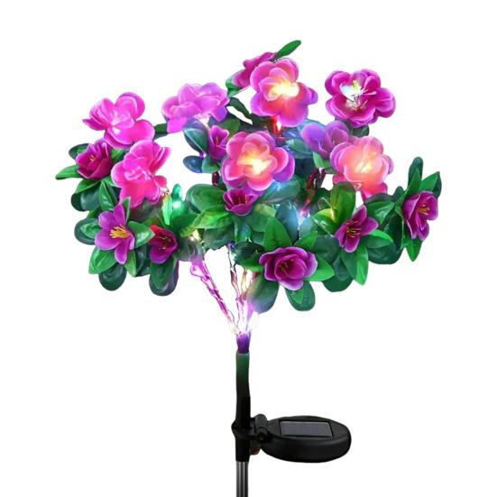 LED Solar Flower Light IP65 Waterproof Automatic ON/OFF Simple Installation