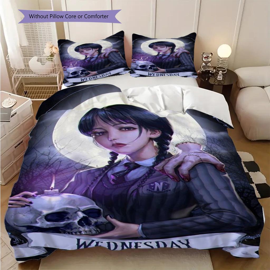 Midnight Whispers Shadows Three-piece set (1 * duvet cover + 2 * pillowcase, without core) 2D Flat Duvet cover and pillowcase Soft and comfortable